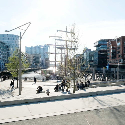 2017: Die Magellan-Terrassen am Sandtorhafen in der HafenCity. Foto: Michael Zapf